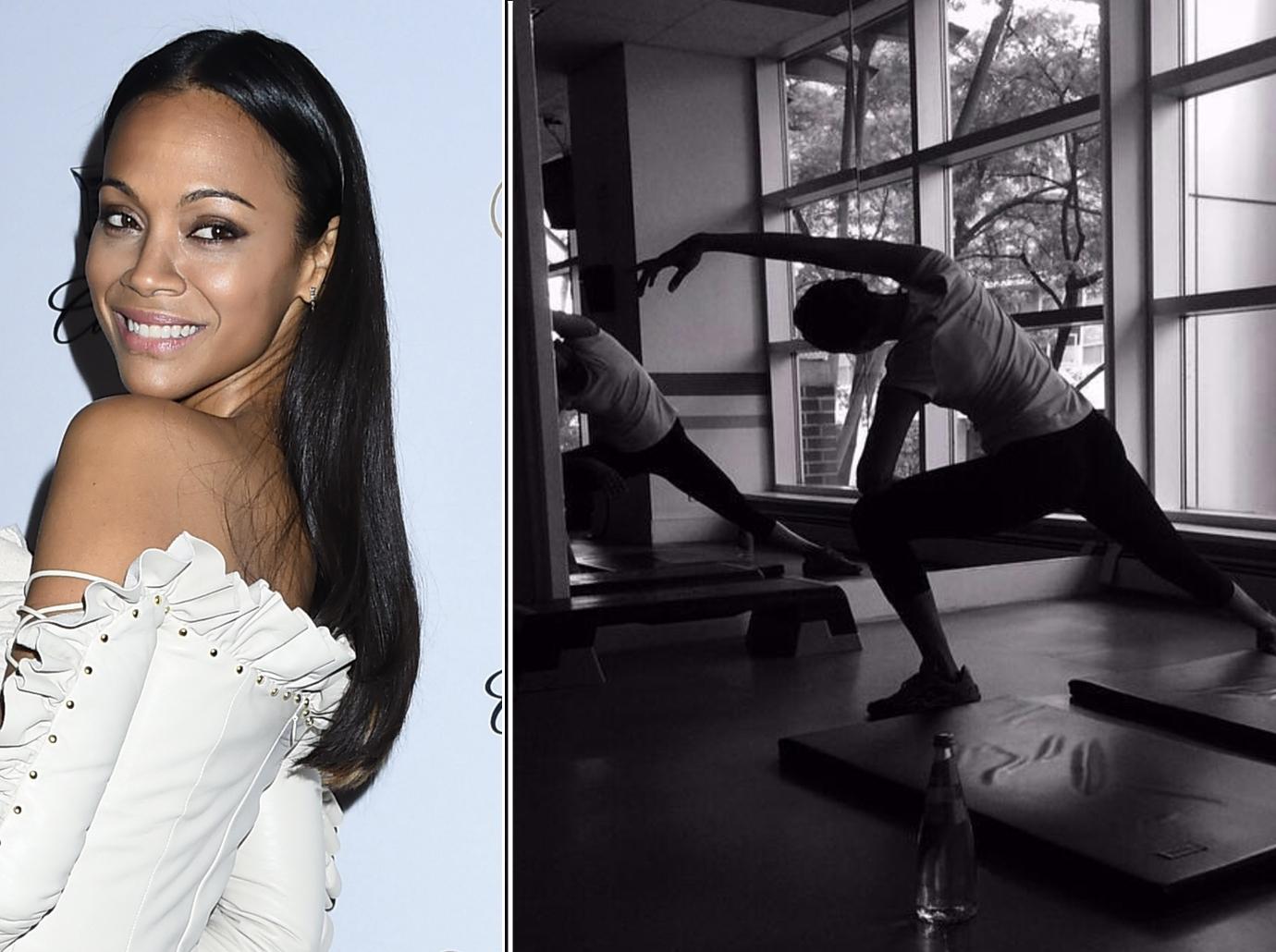 clebrity workout hacks zoe saldana