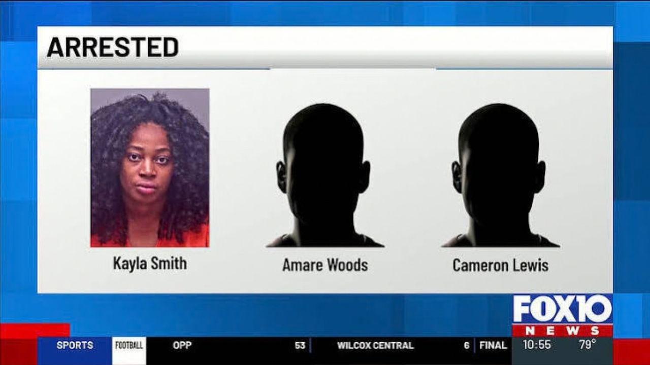 Image of Amare Jemal Woods, Cameron Lamark Lewis and Kayla Leaann Smith faced federal charges.