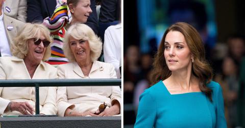 queen camilla attends wimbledon tennis match fans wait kate middleton