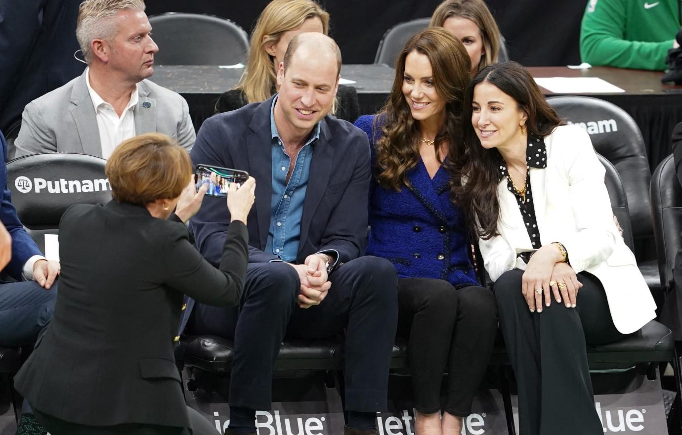 prince william kate middleton pda boston basketball game photos