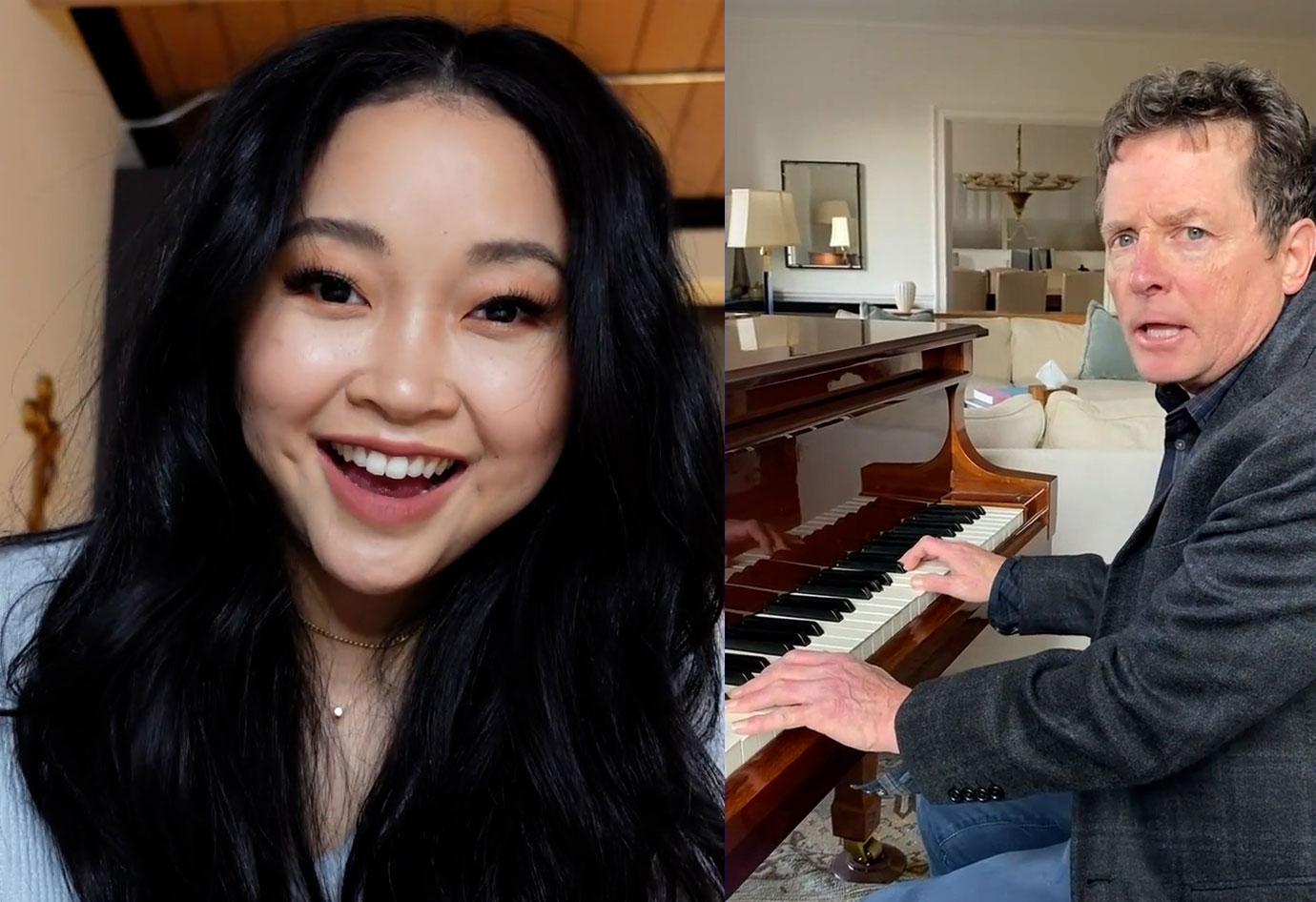 Lana Condor and Michael J Fox