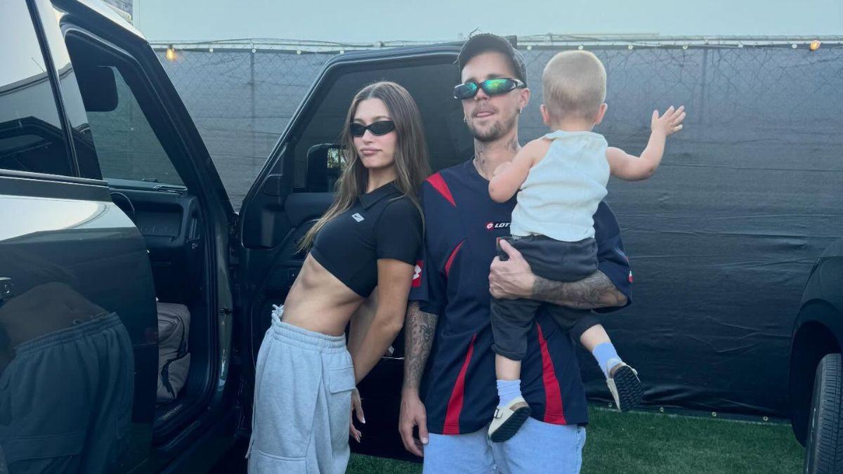 Photo of Hailey Bieber supported her husband at Coachella.