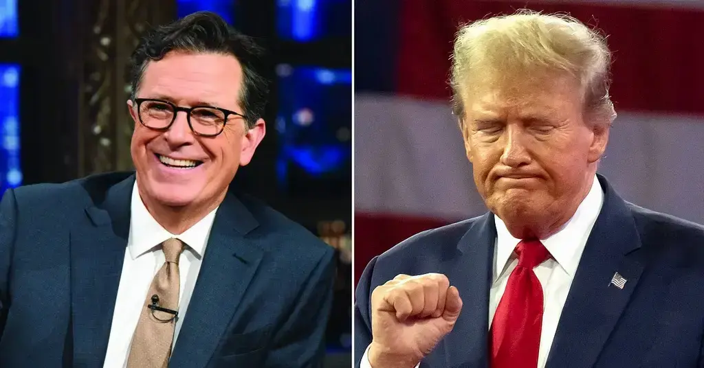 stephen colbert mocks donald trump bizarre rant heaven moral