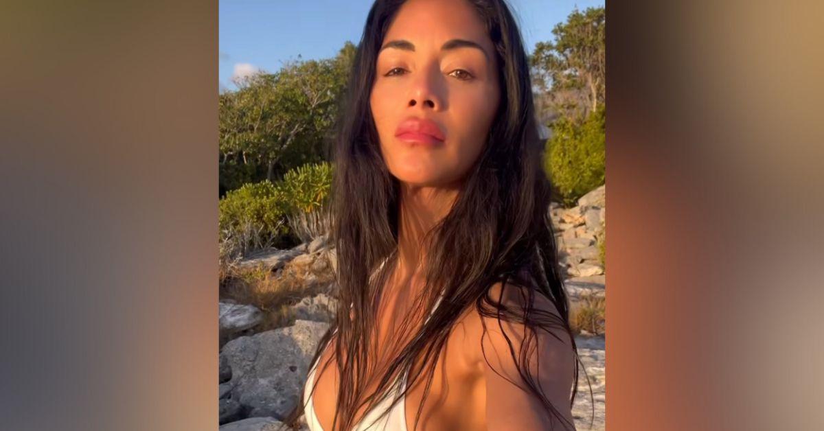 bikini clad nicole scherzinger her toned body white bathing suit
