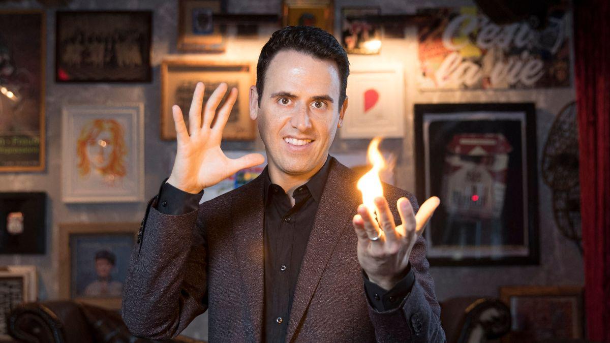 Image of He was in the middle of performing a trick.