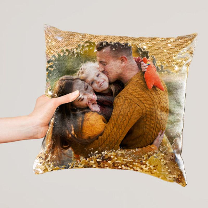 canvaschamp custom photo sequin pillow