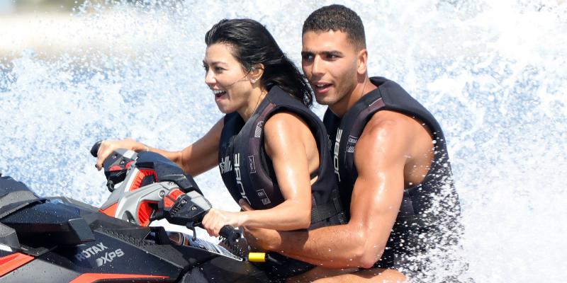 During happier times between Kourtney Kardashian and Younes Bendjima, who were spotted during the Cannes Film Festival in France having a little fun with Kourtney recreating a scene from the movie Speed 2 and Younes hanging on the best he could!