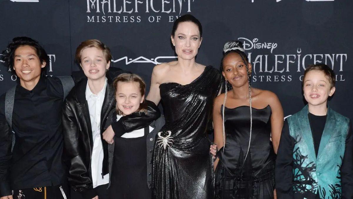image of Angelina Jolie and kids