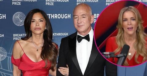 image of Jeff Bezos and Lauren Sanchez, inset Megyn Kelly