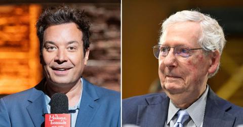 Photo of Jimmy Fallon and Mitch McConnell.