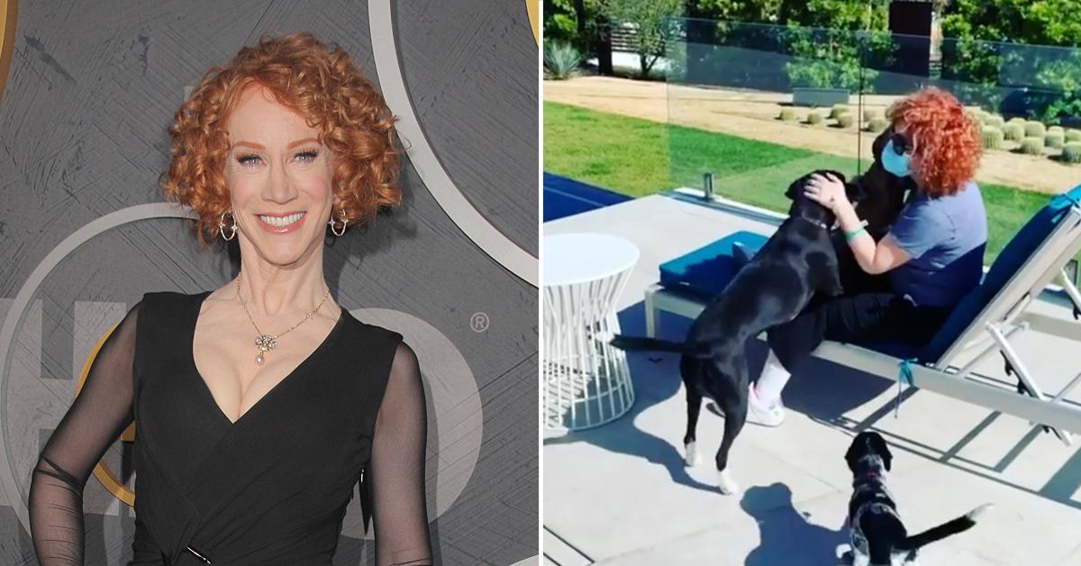 kathy griffin home lung cancer surgery no painkillers greeted by dogs