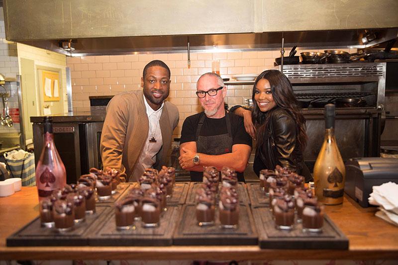 Dwyane Wade + Gabrielle Union + Chef Michael Schwartz at Farewell Dinner