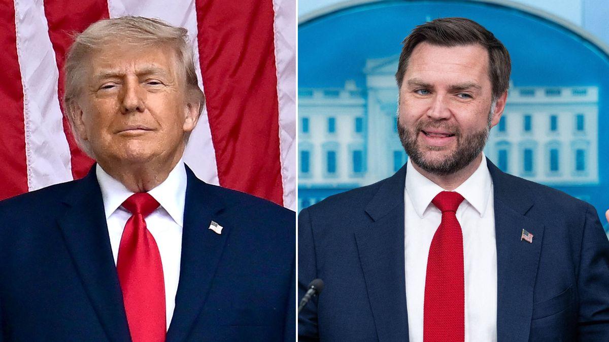 Split photo of Donald Trump and J.D. Vance.