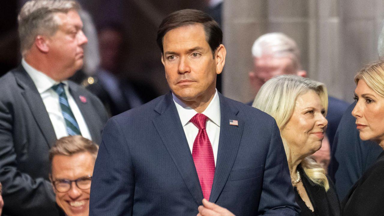 Photo of Rubio carried water for Trump on TV. 