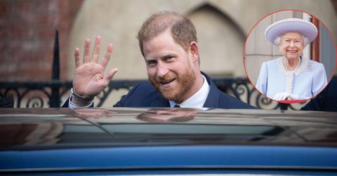 Composite photo of Prince Harry and Queen Elizabeth II