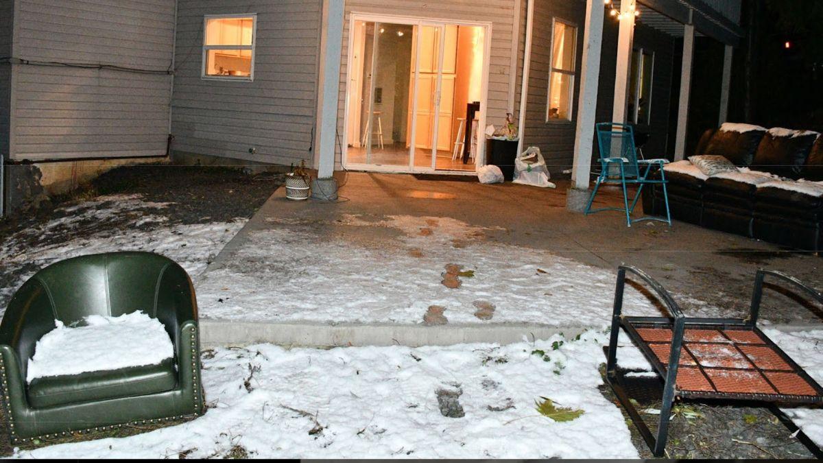 image of Bryan Kohberger's shoe prints were found in the snow.