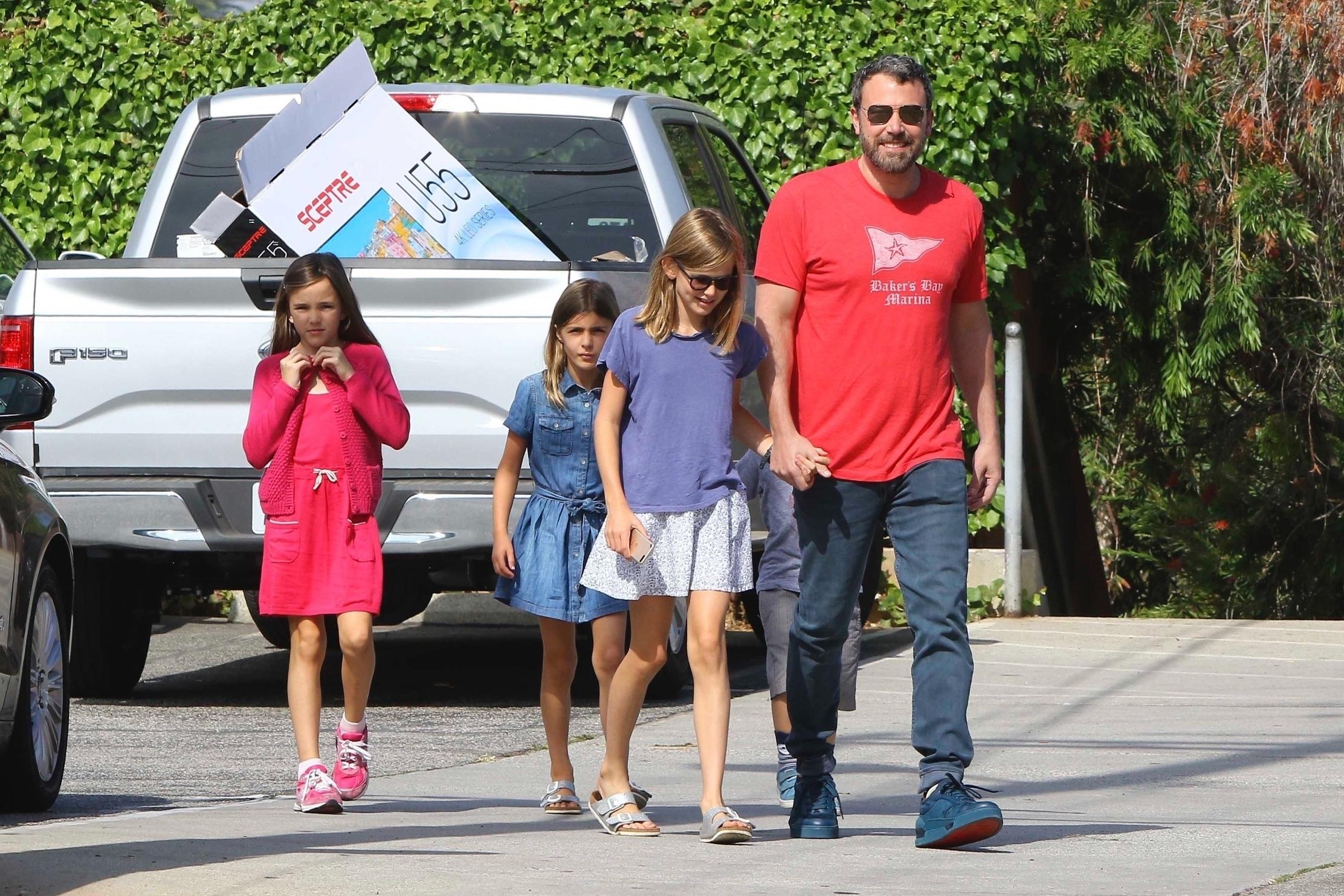 Jennifer Garner and Ben Affleck take the kids to church