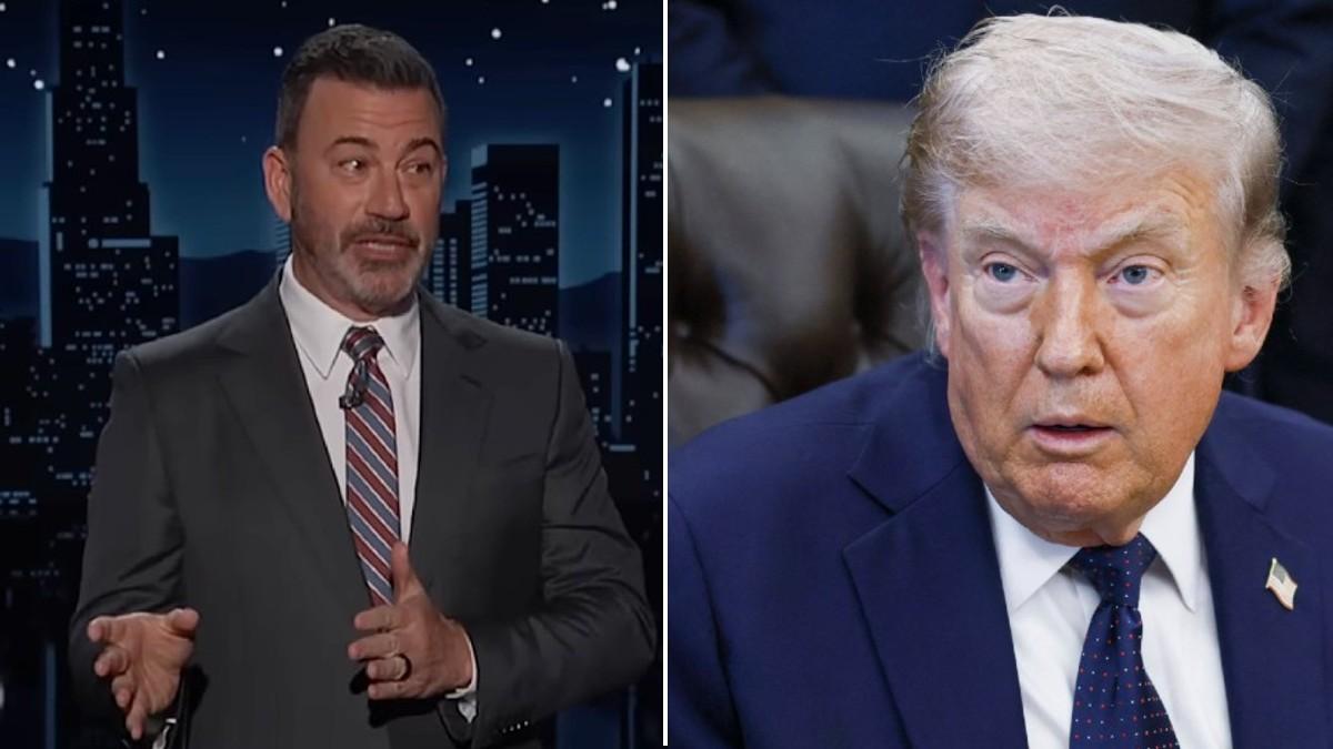 split of Jimmy Kimmel & Donald Trump. 