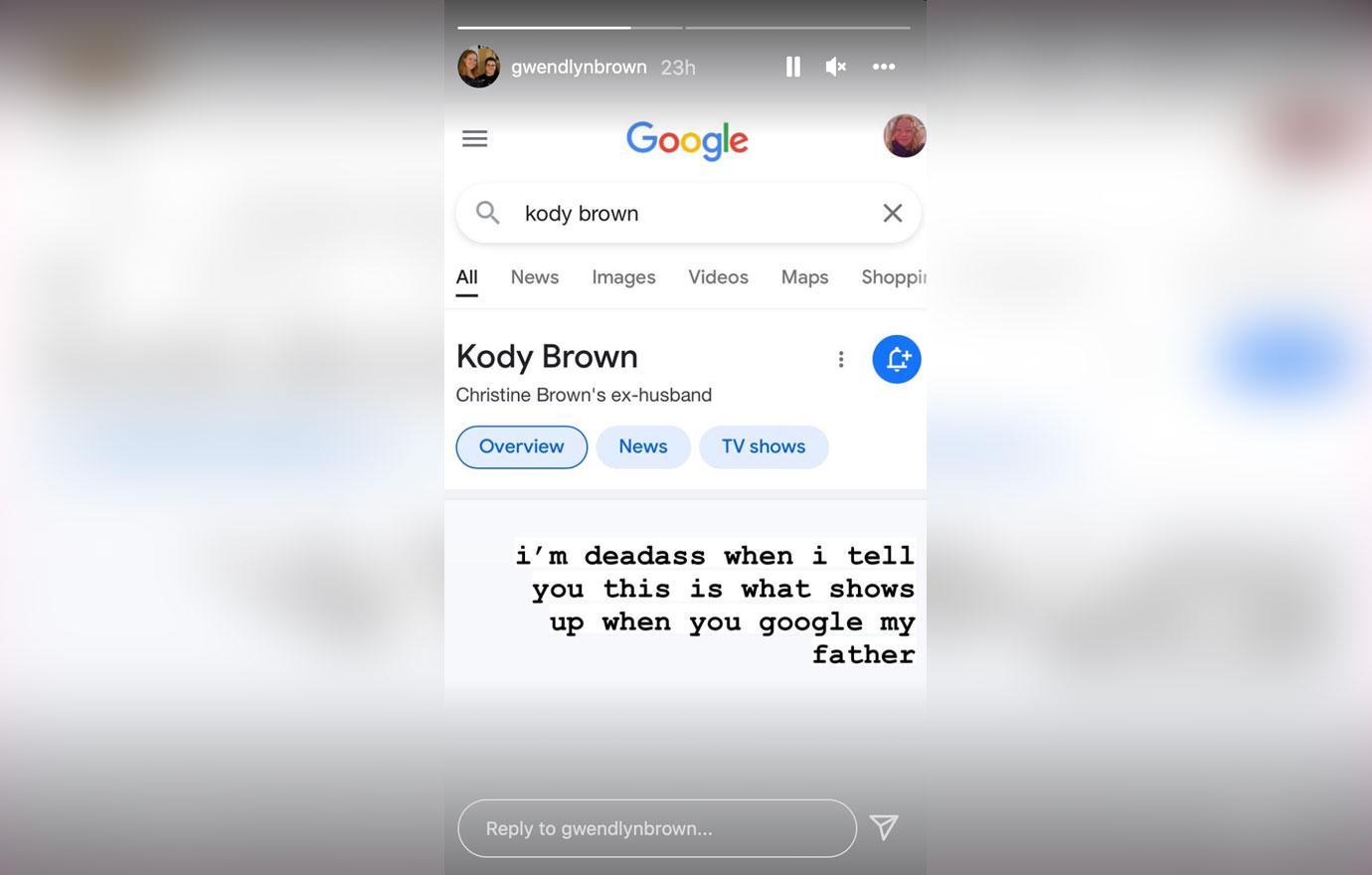 sister wives kody brown daughter gwendlyn trolls him christine split google search