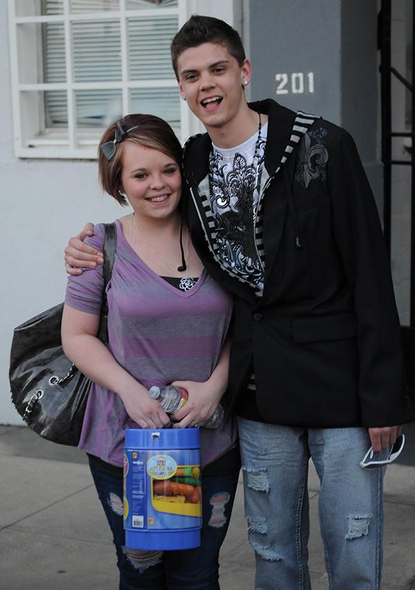 Catelynn Lowell and Tyler Baltierra of the reality series &#8216;Teen Mom&#8217; leave Occidental Studios in Los Angeles, CA