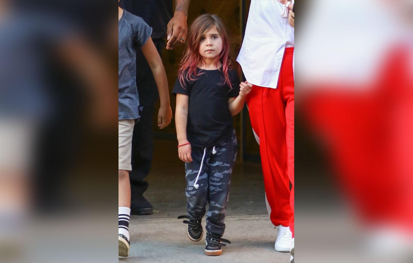 Kourtney Kardashian leaves art class with Mason and Penelope