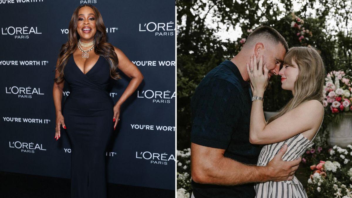Split Photo of Niecy Nash and Taylor Swift and Travis Kelce