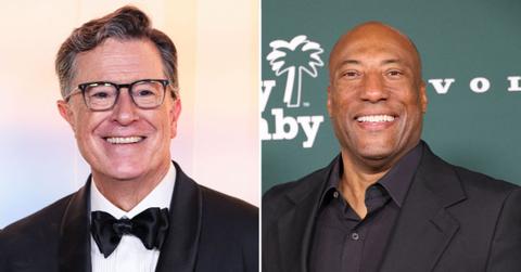 Composite photo of Stephen Colbert and Byron Allen.