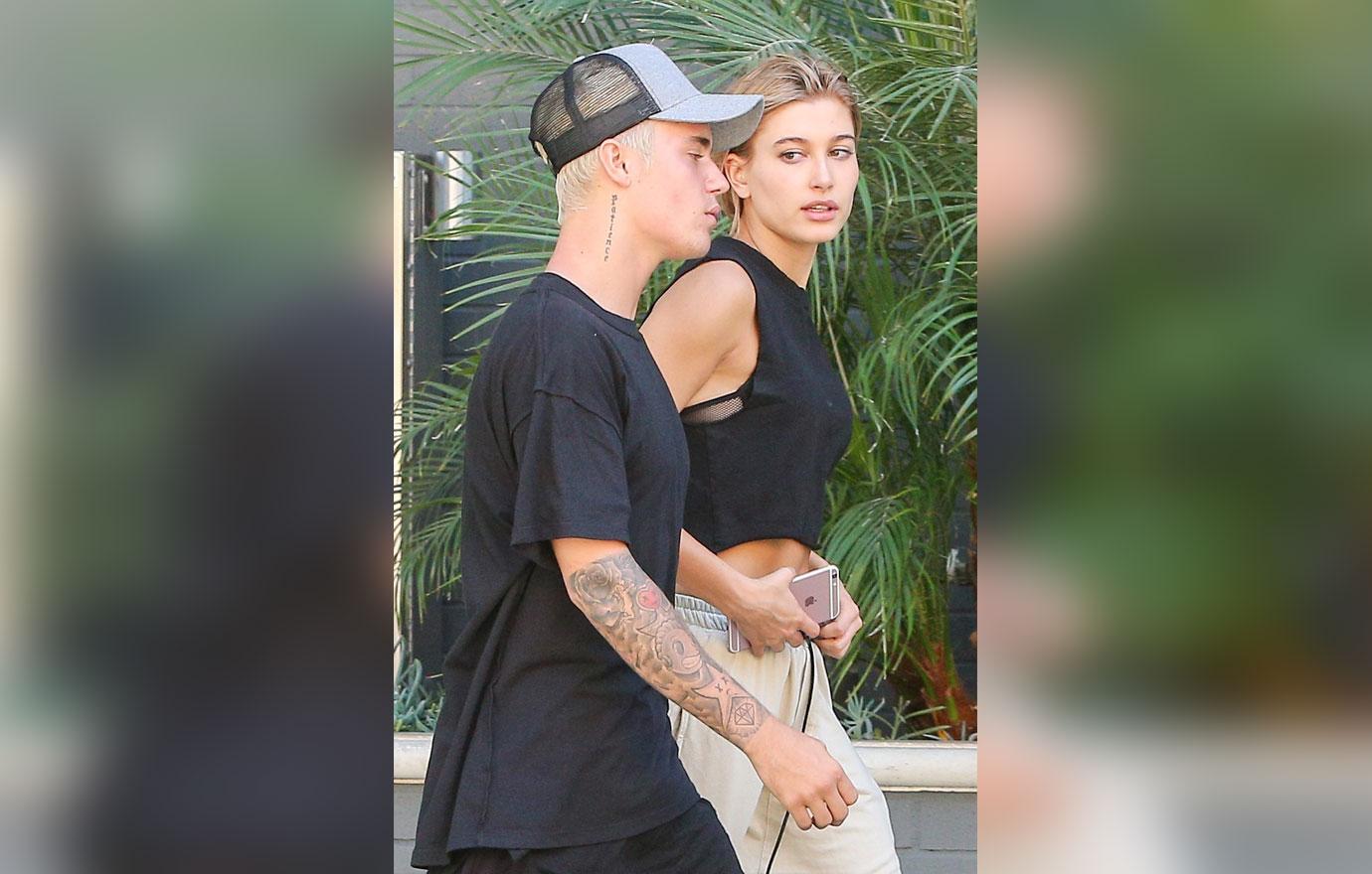 Justin Bieber and Hailey Baldwin go on a walk together through Beverly Hills  **USA ONLY**