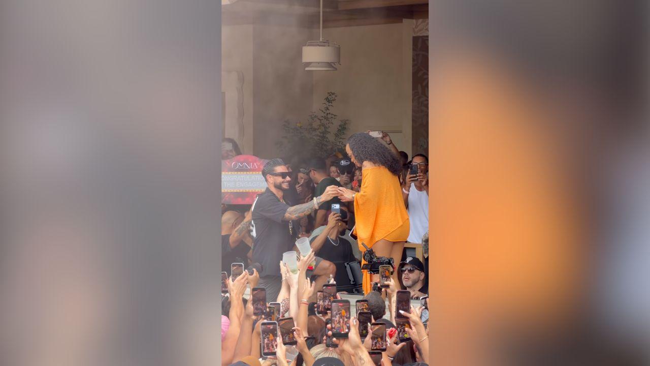 Image of Pauly D got down on one knee at Omnia Dayclub in Las Vegas as Bruno Mars' 'Marry You' played for the couple.