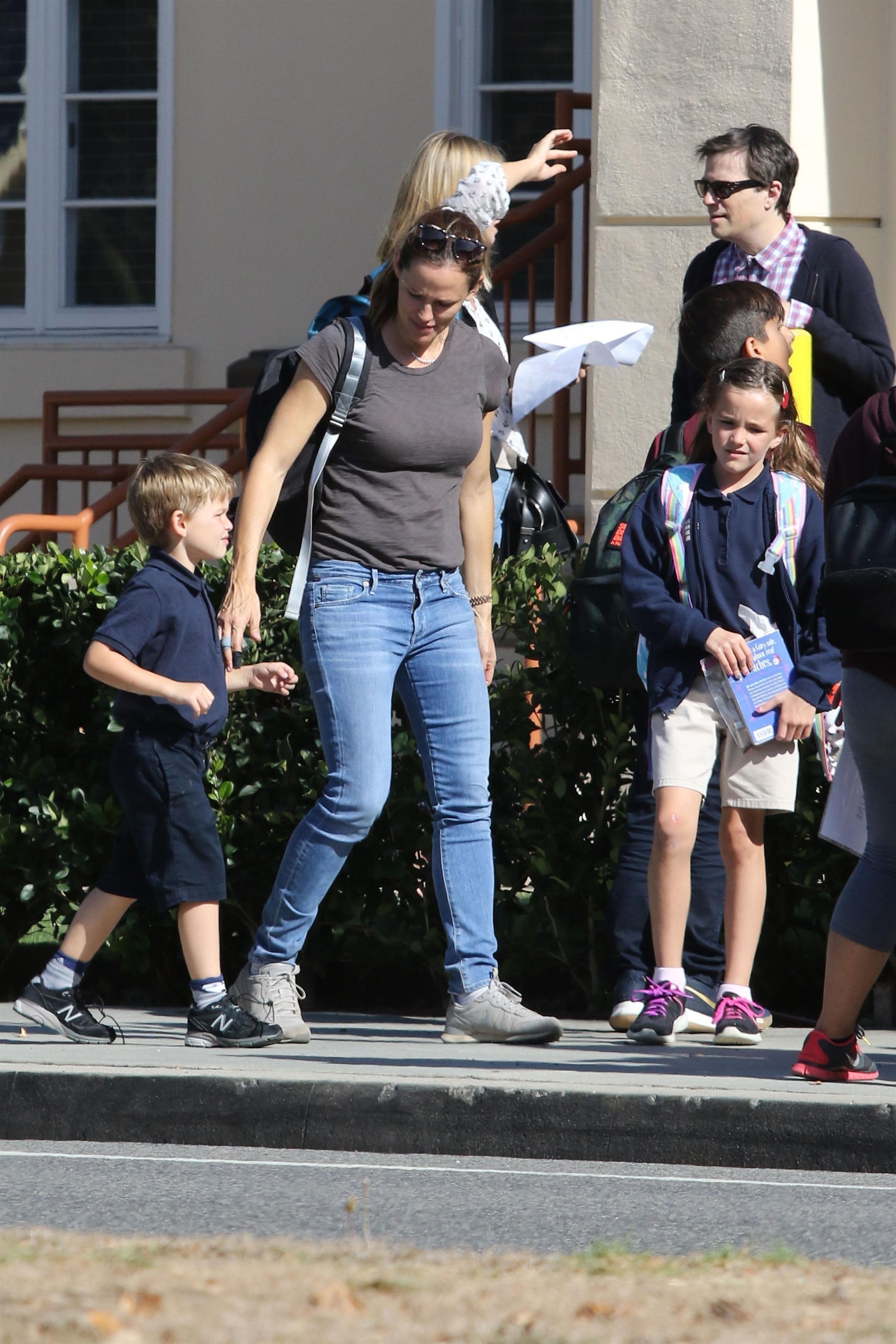 *EXCLUSIVE* Jennifer Garner is all smiles while out with her kids