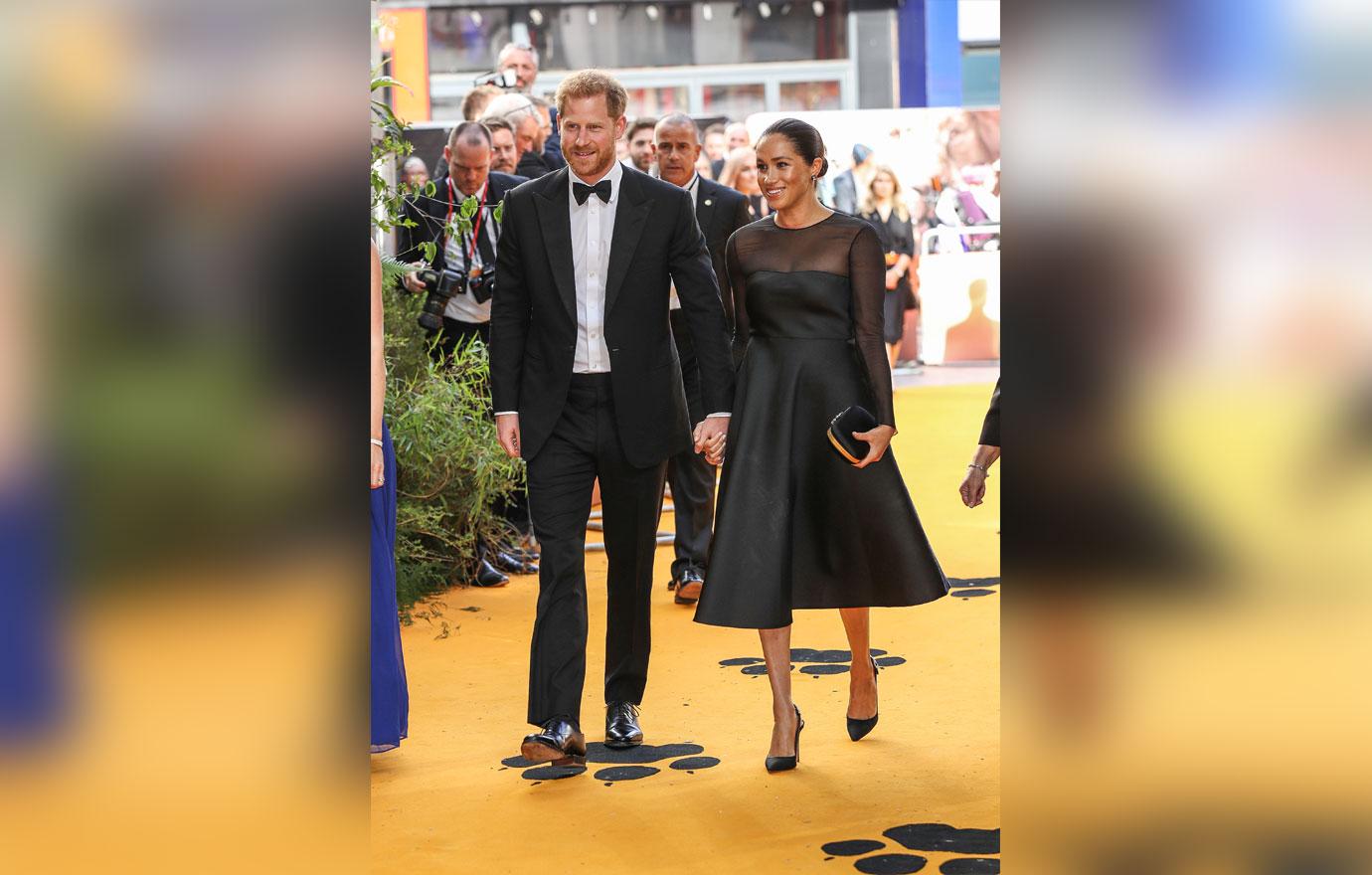 meghan markle and prince harry at lion king london premiere