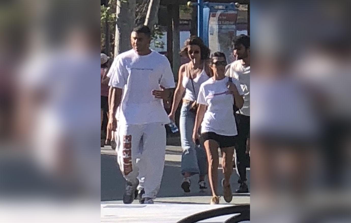 *EXCLUSIVE* Kourtney Kardashian and Younes Bendjima take a trip to Six Flags