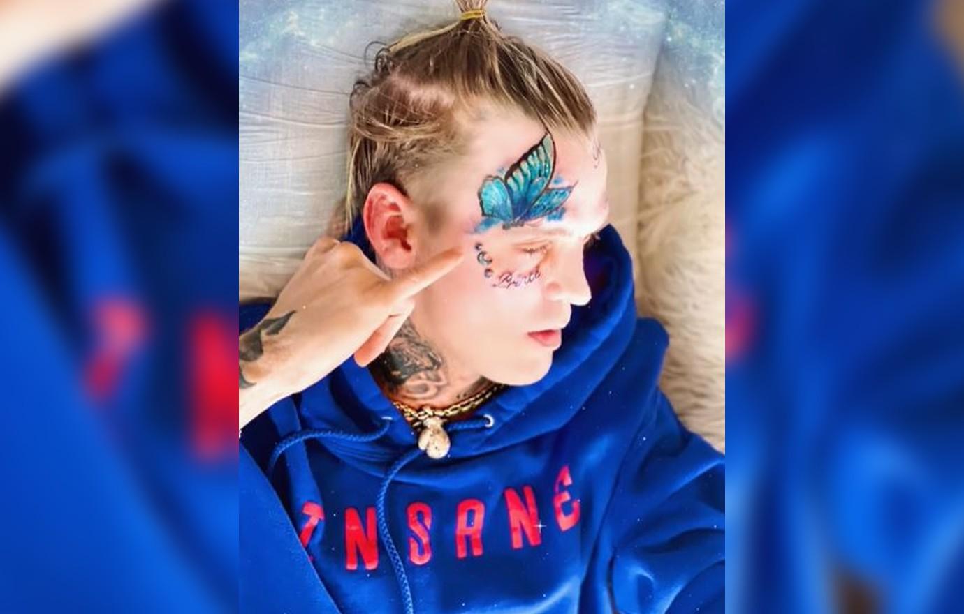 aaron carter covers melanie martin face tattoo butterfly