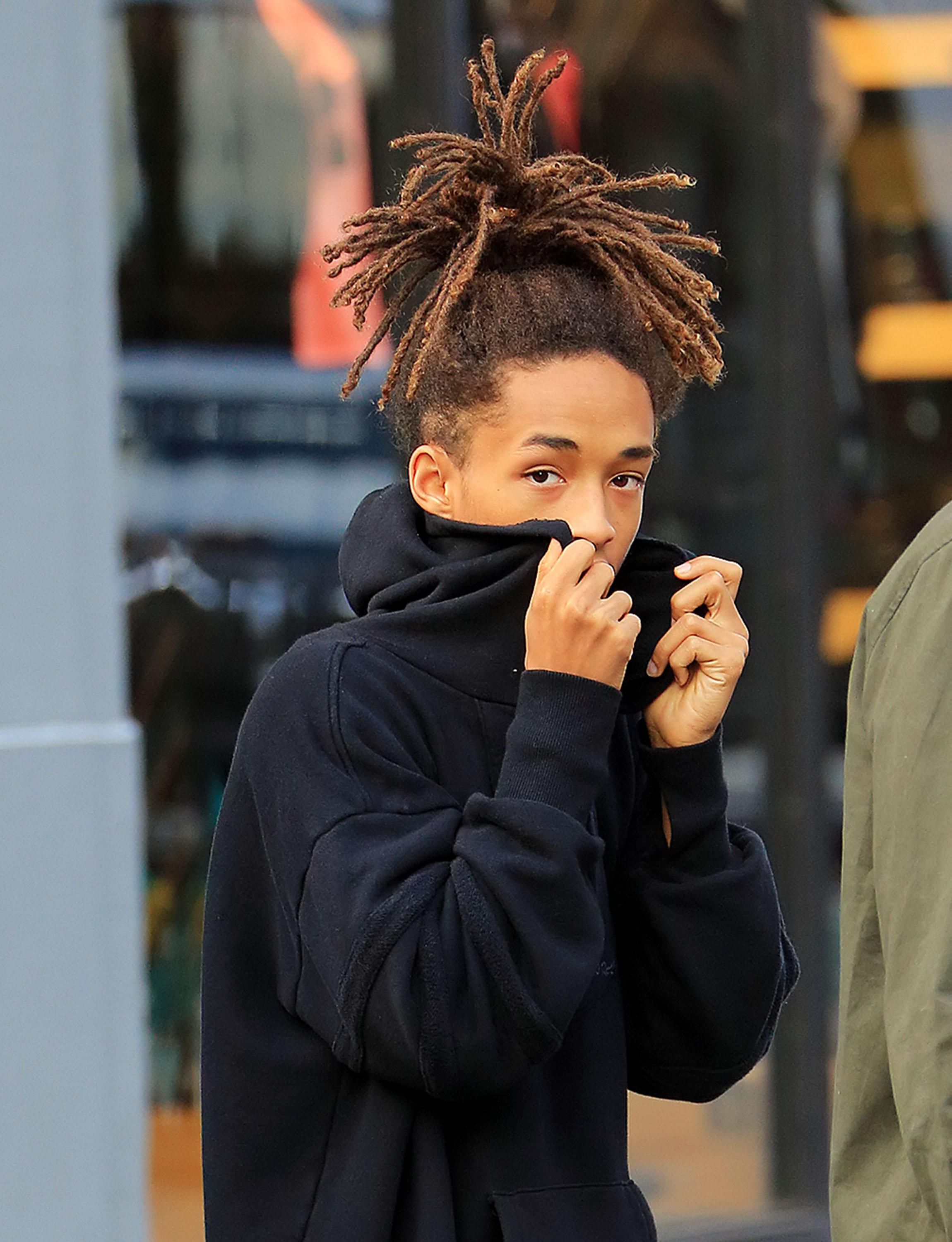 Jaden Smith tries to go incognito when shopping in Soho, NYC