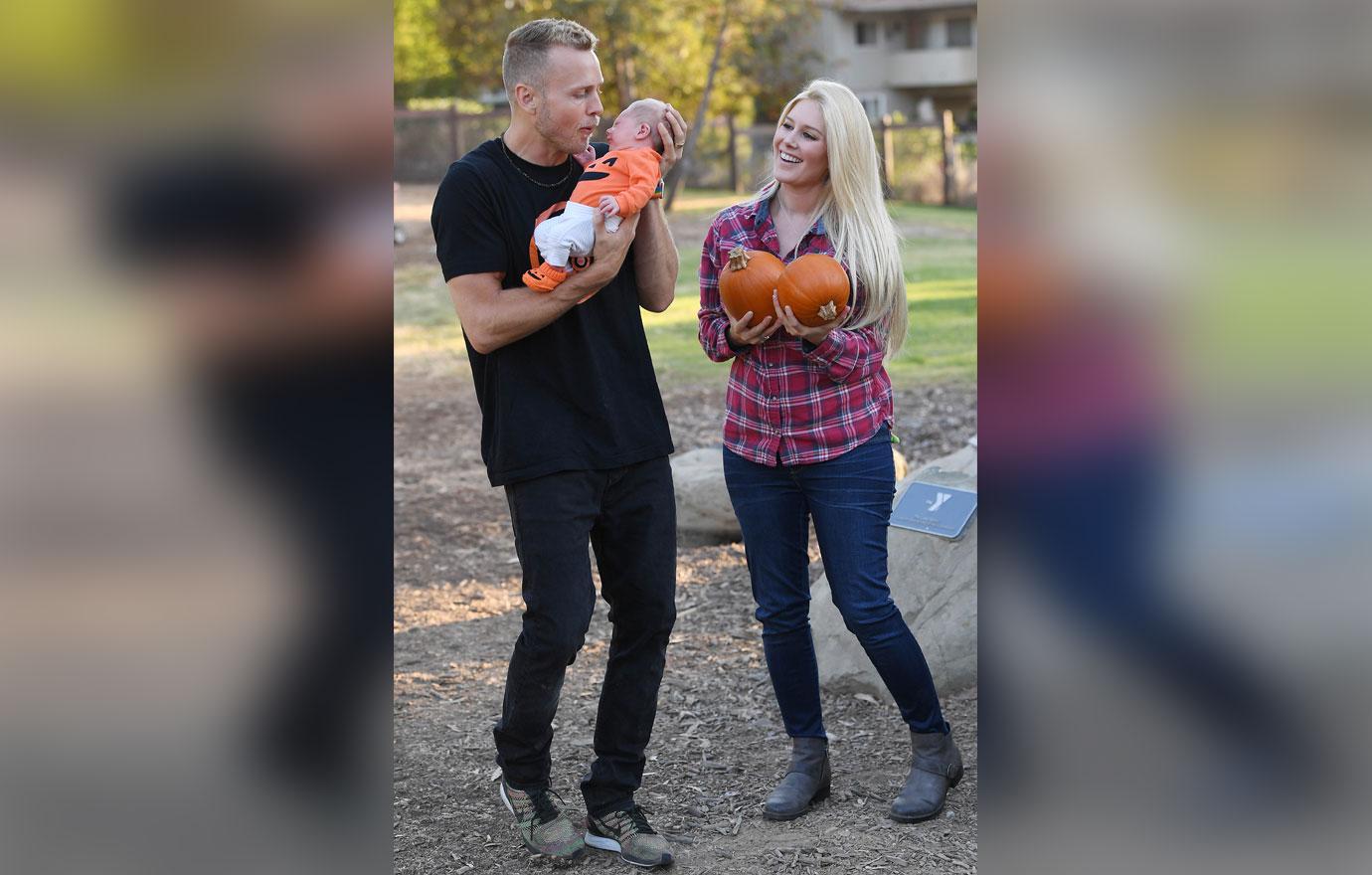 EXCLUSIVE: Heidi Montag and Spencer Pratt take their son Gunner Stone to his first Pumpkin Patch in Pacific Palisades, CA