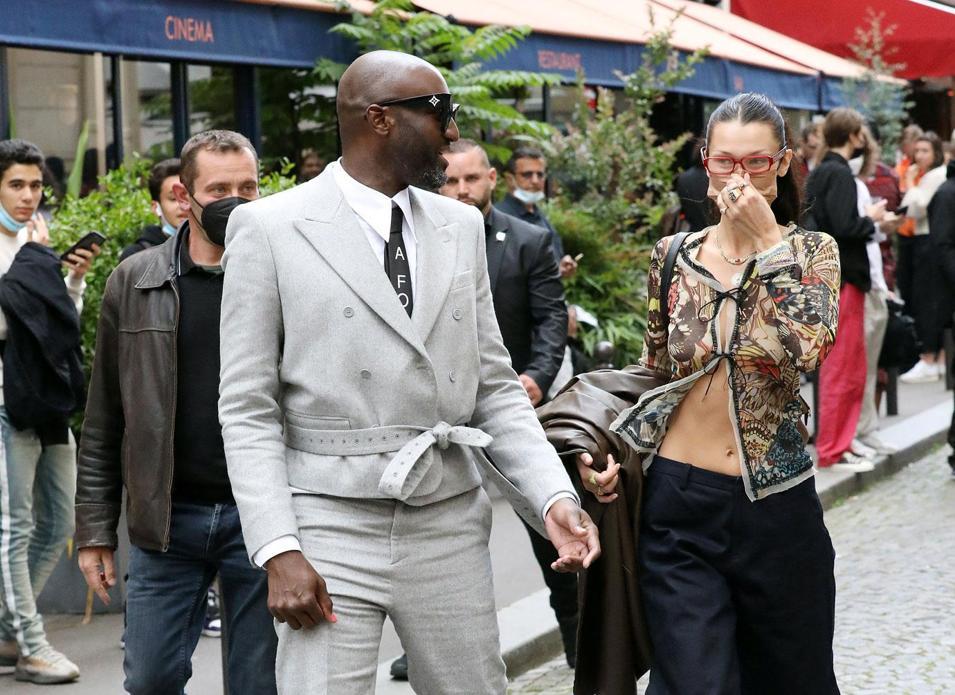 Virgil Abloh is seen strolling in Saint Germain on June 24, 2021