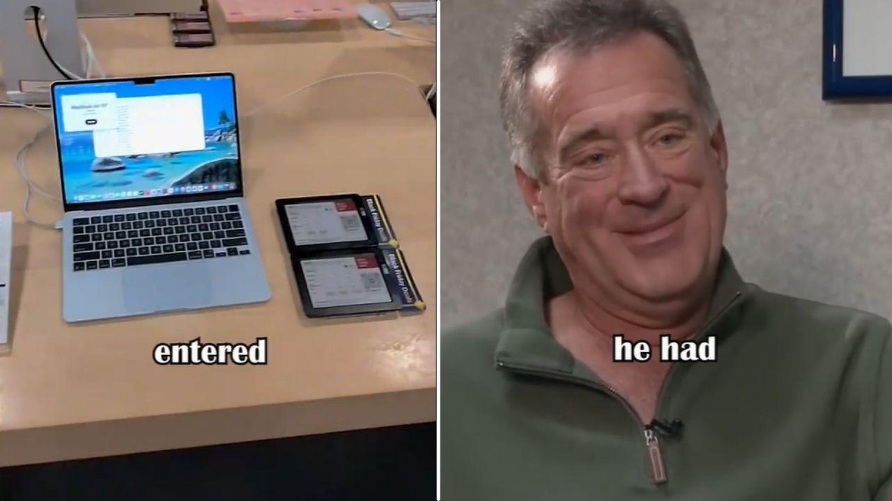 Image of the customer said a second employee also refused to help him, leaving him to exit the store without a laptop.
