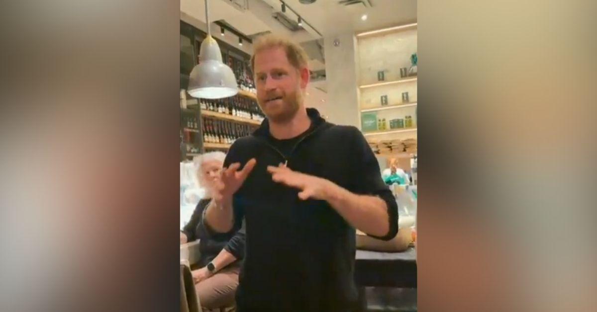 image of Prince Harry met with grieving families in Los Angeles.