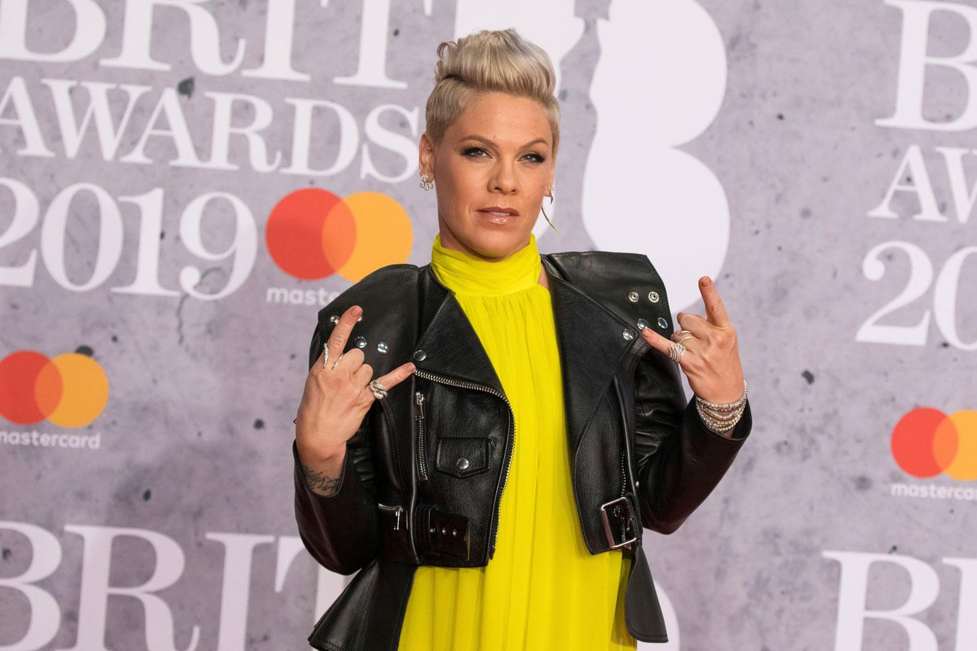 Pink Arriving At The Brits