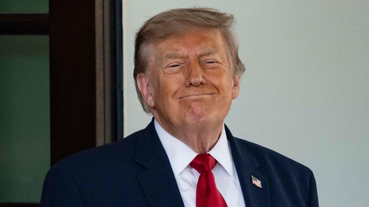 Image of Donald Trump spoke to reporters outside the White House in Washington, D.C.
