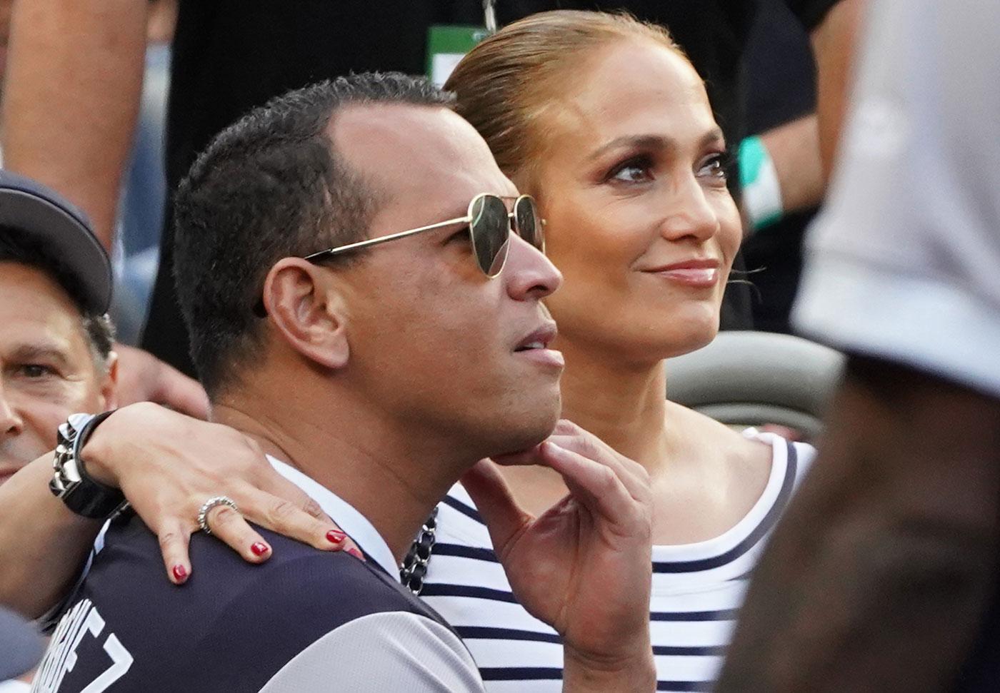 J Lo and A Rod in the dugout