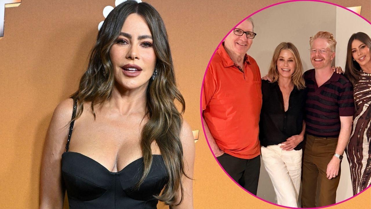 Split photo of Sofía Vergara, Ed O’Neill, Julie Bowen and Jesse Tyler Ferguson