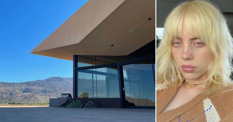 billie eilish shows off lavish dessert mansion as she takes a dip