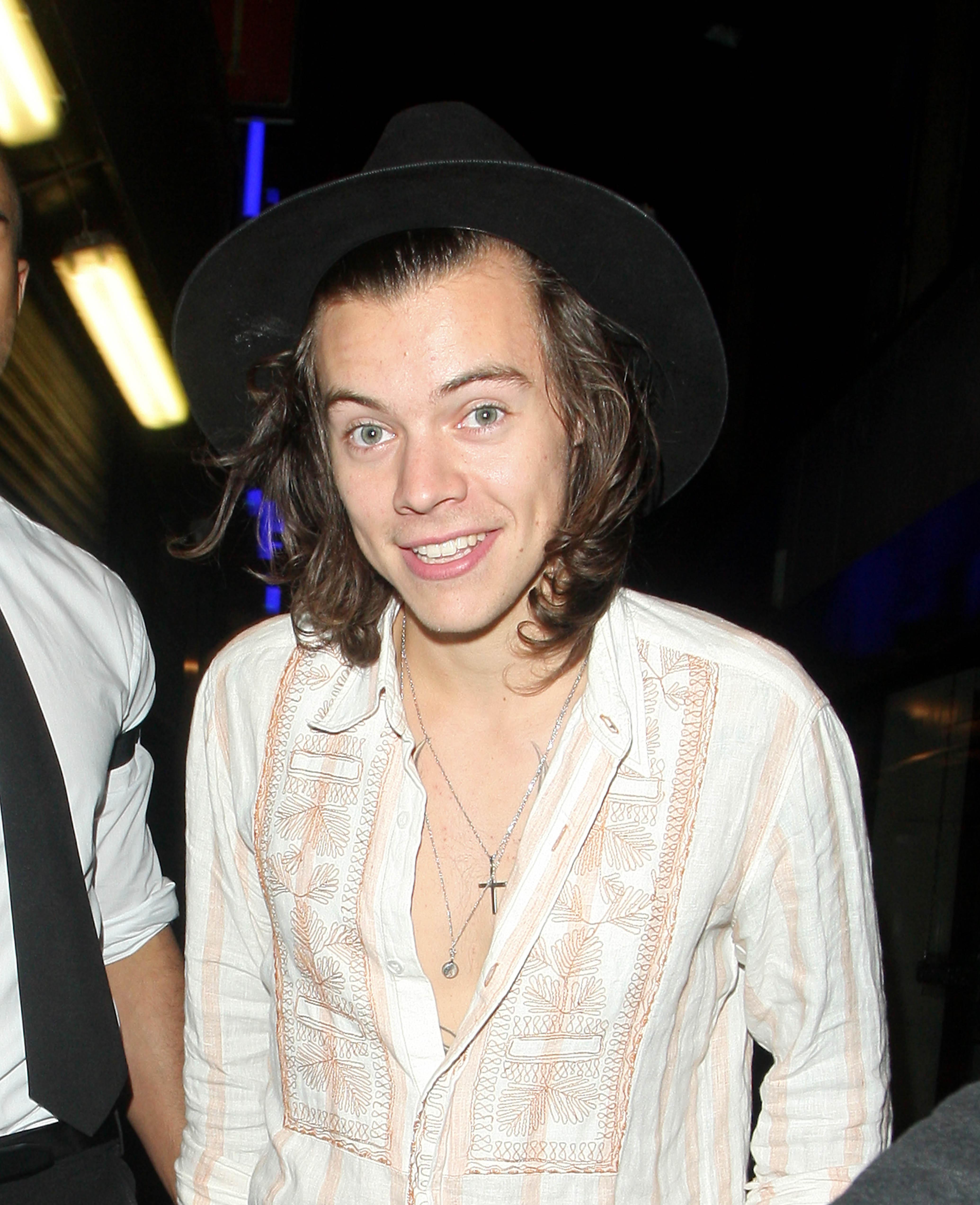 Harry Styles leaving The Box Nightclub in London