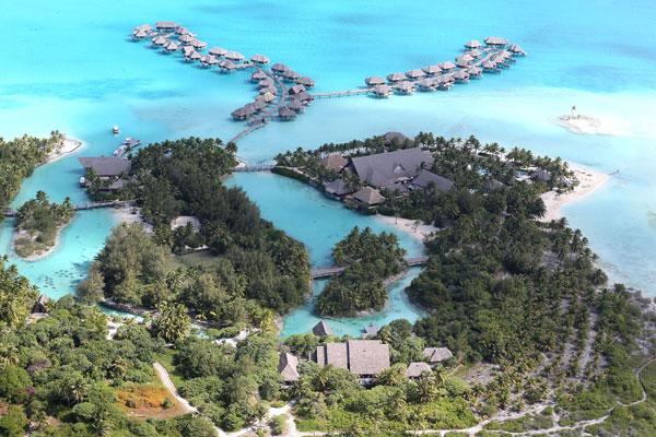 EXCLUSIVE: General views of the Four Seasons hotel in Bora Bora where Jennifer Aniston and Justin Theroux are reportedly spending their honeymoon.