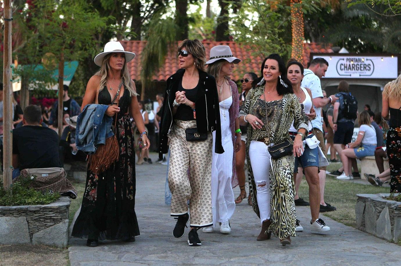 *EXCLUSIVE* Kyle Richards, Lisa Rinna, and Teddi Mellencamp attend day 2 of Coachella