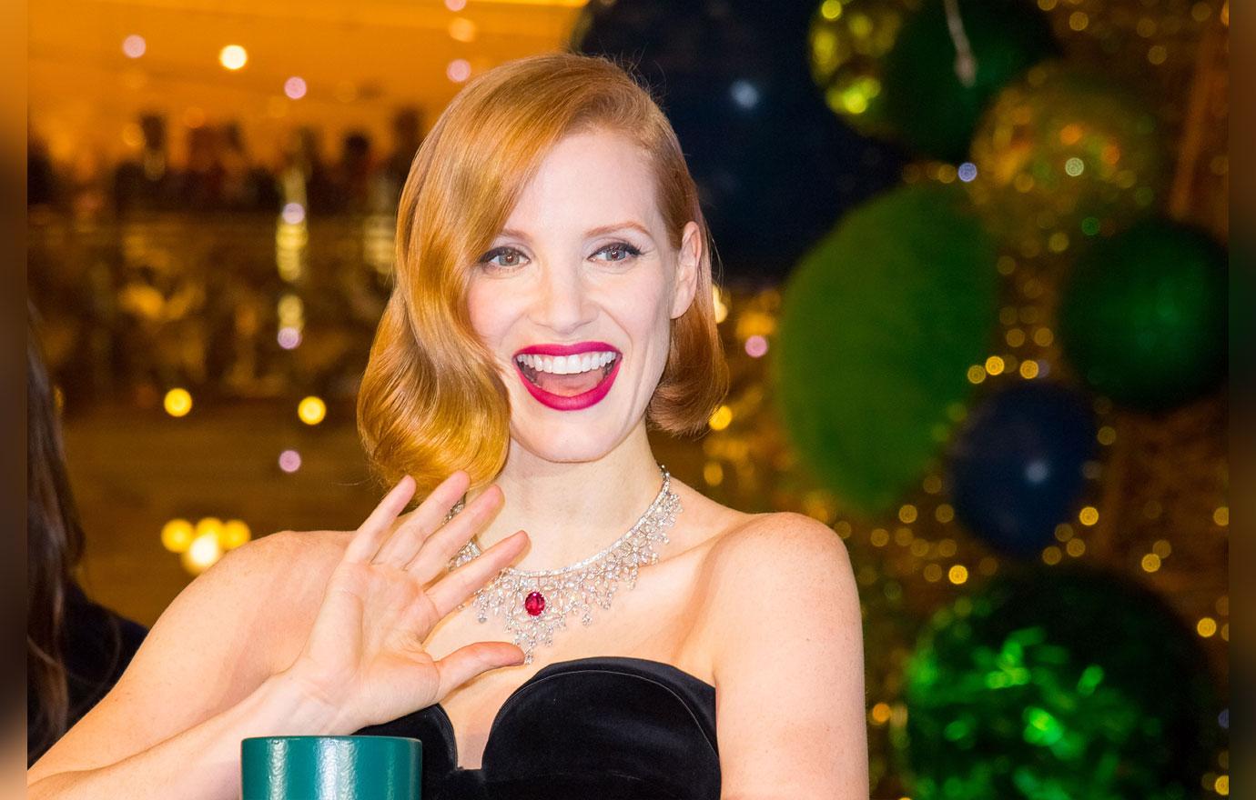 Jessica chastain piaget holiday decorations paris store 6