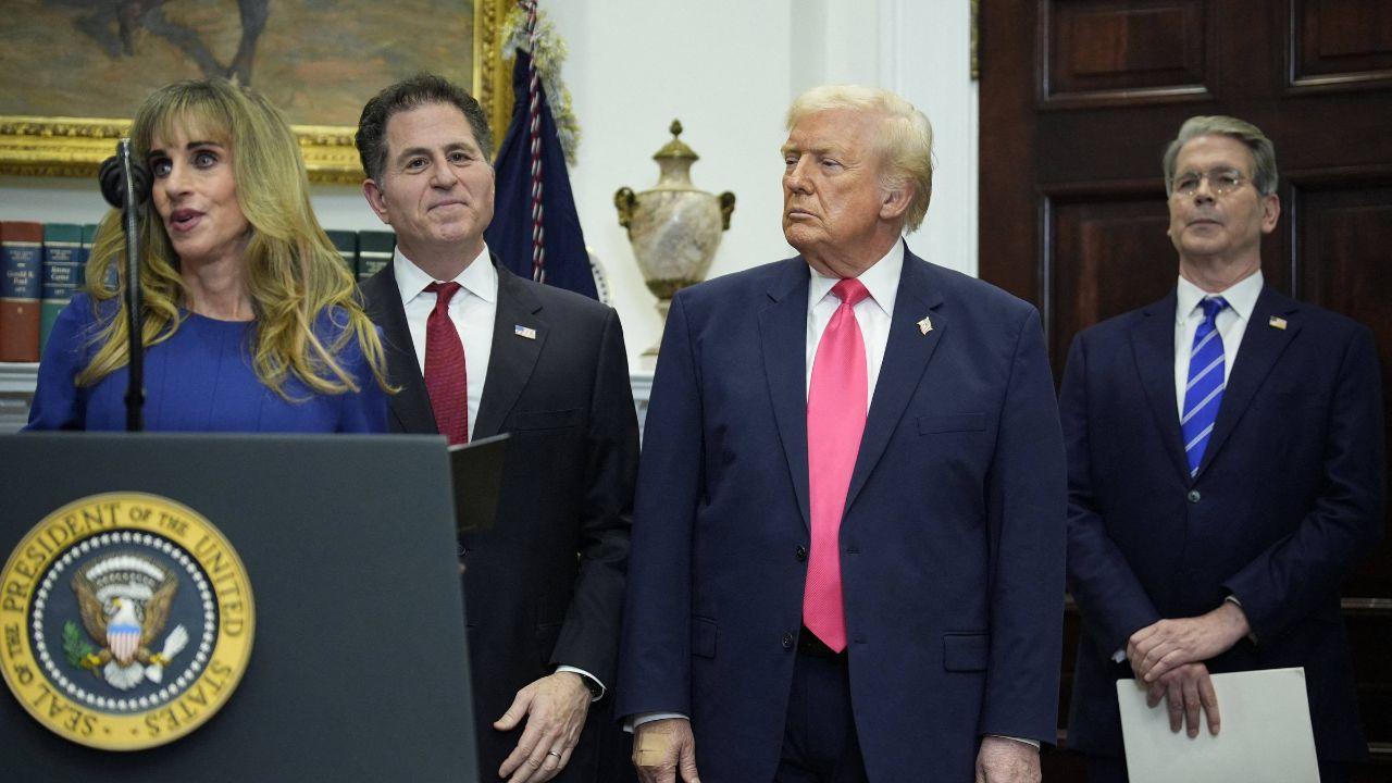Photo of Trump and the Dells announced the initiative in December 2025.