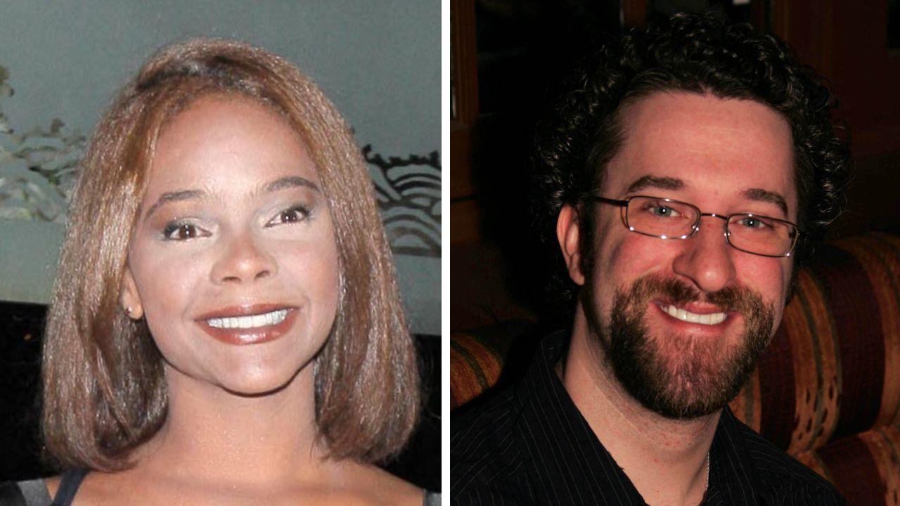 split photo of Lark Voorhies & Dustin Diamond