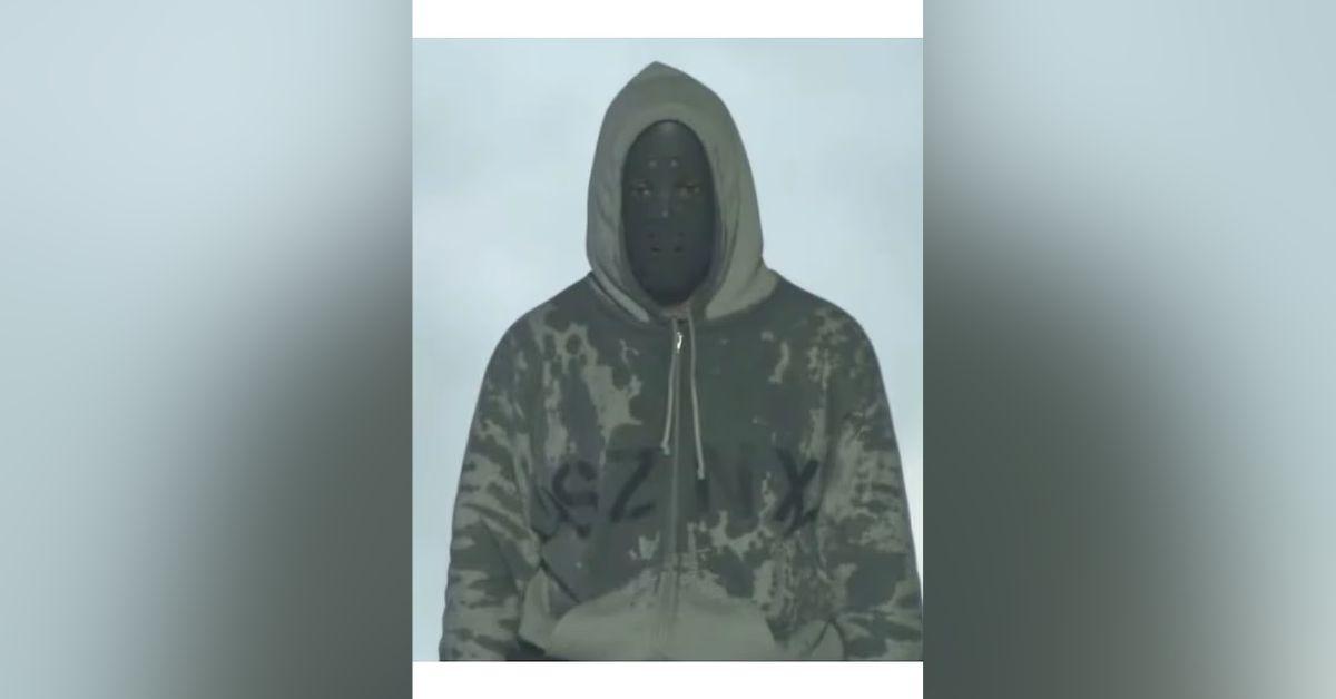 image of Kanye West posted a masked selfie on Instagram.